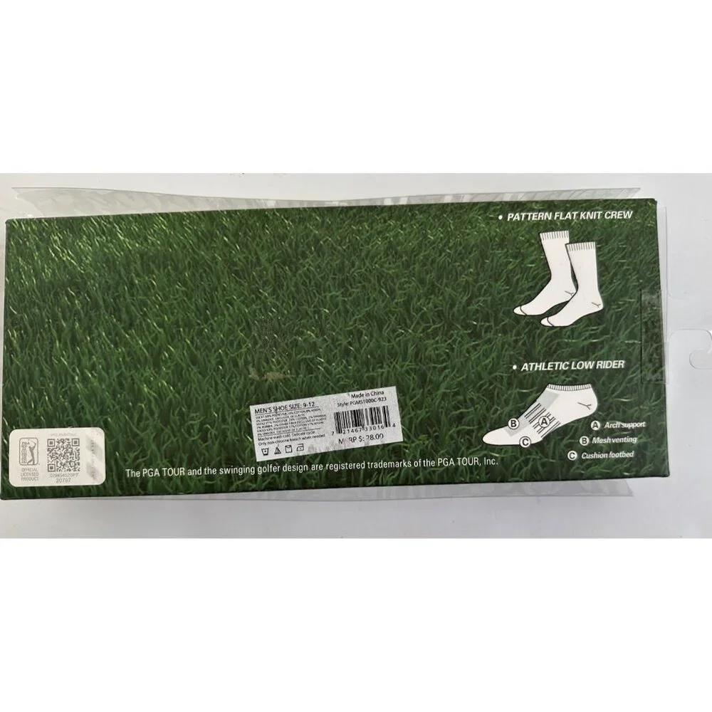 New PGA TOUR Dress Golf Argyle Socks 3-pack Gift Box Mens Shoe‎ Size 9-12